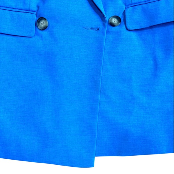 TOPSHOP Double Breasted Vest Bright Blue Size 6 Professional Business Casual - Picture 5 of 9